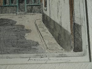 Marius Johannes Janssen - Ingelijste en ingekleurde ets , Onze Lieve Vrouwetoren Amersfoort – ca 1935 kopen? Bied vanaf 1!