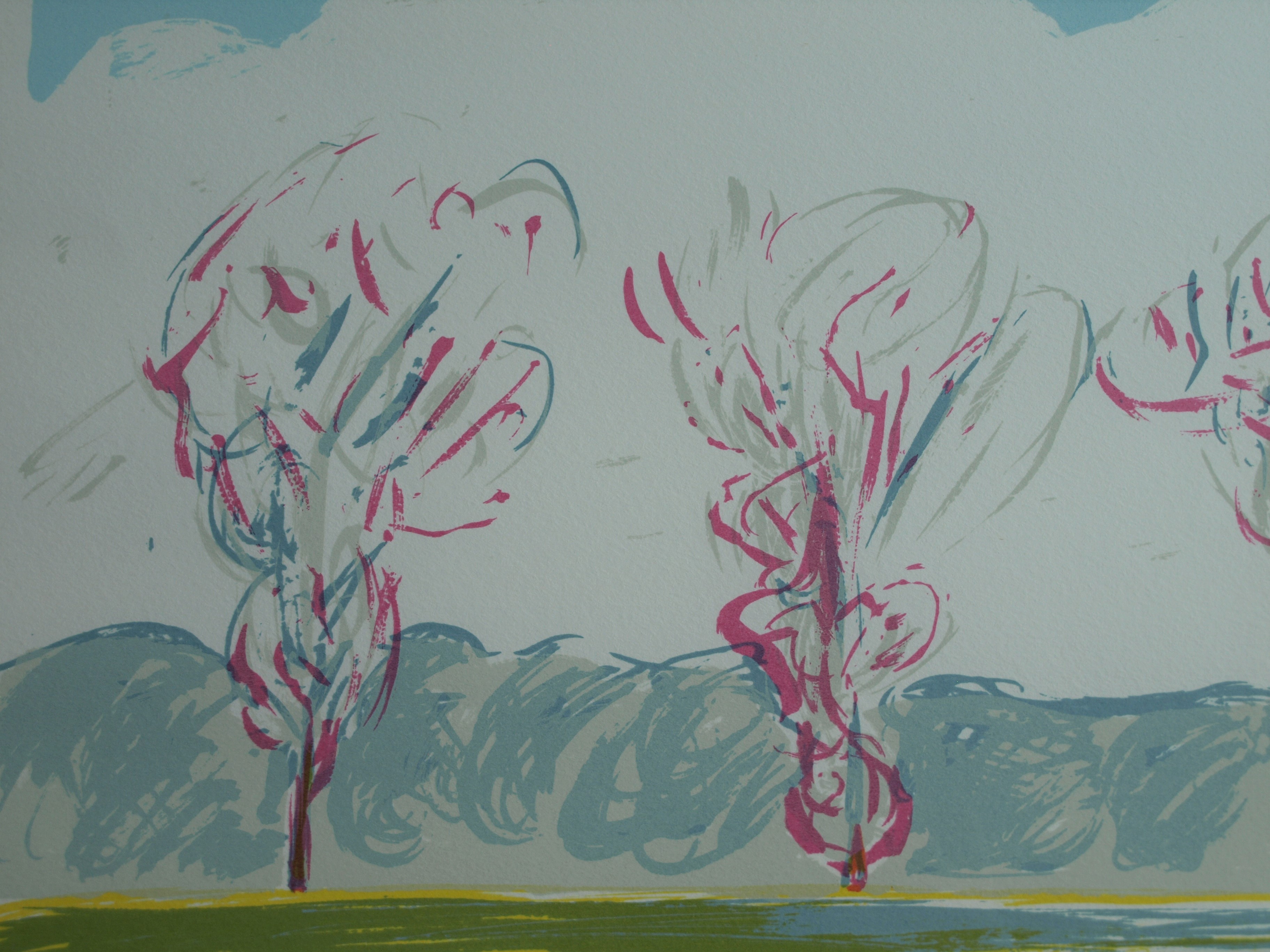 Frank Daalder - Zeefdruk , Drie bomen – gesigneerd & ingelijst - 1977  kopen? Bied vanaf 1!