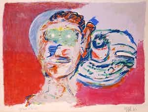 Karel Appel - Litho, Regard vers l'infini verkocht voor € 750!