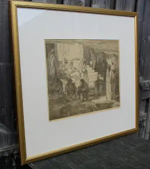 Marius Bauer - Ingelijste ets: in Stamboel - 1890 kopen? Bied vanaf 375!