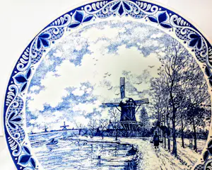 Chemkefa - Wandteller Keramik Delft Blauw Dekor Winterlandschaft nach F.J. du Chattel 70er kopen? Bied vanaf 70!