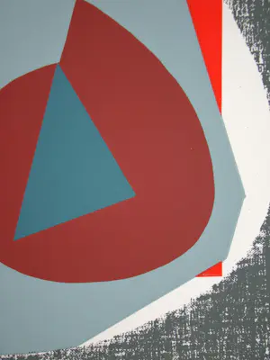 Georges Breuil - Abstracte compositie - 1954 - Originele zeefdruk, gesigneerd en genummerd kopen? Bied vanaf 160!