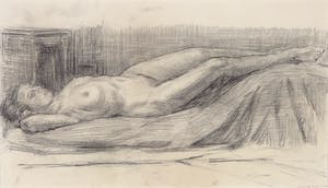 Wim Steijn - Krijttekening, Vrouwelijk liggend naakt kopen? Bied vanaf 35!