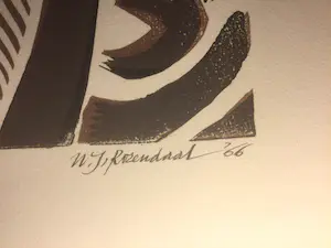 Willem Rozendaal - Lino snede 3 kleuren naakt 1966. kopen? Bied vanaf 70!