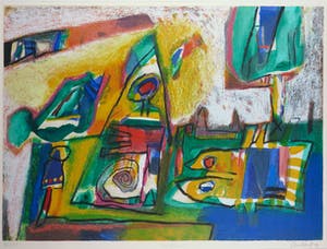 Geert Vrijdag - Zeefdruk, Eufraat - Ingelijst (Groot) kopen? Bied vanaf 1!