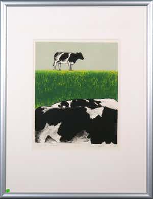 Hans Heijman - Kleurenets, Langs de zomerdijk - Ingelijst verkocht voor € 35!