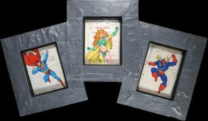 Jan Bollaert - Acryl op papier, Super Trio - Ingelijst (Groot) kopen? Bied vanaf 50!