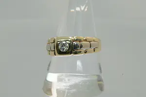 24 - ZGAN 14krt bicolor-gouden Rolex-stijl solitair ring met 0.25ct diamant kopen? Bied vanaf 270!
