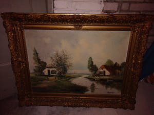 Jan van Vlaardingen - Boslandschap met een ven - olieverfschilderij kopen? Bied vanaf 20!