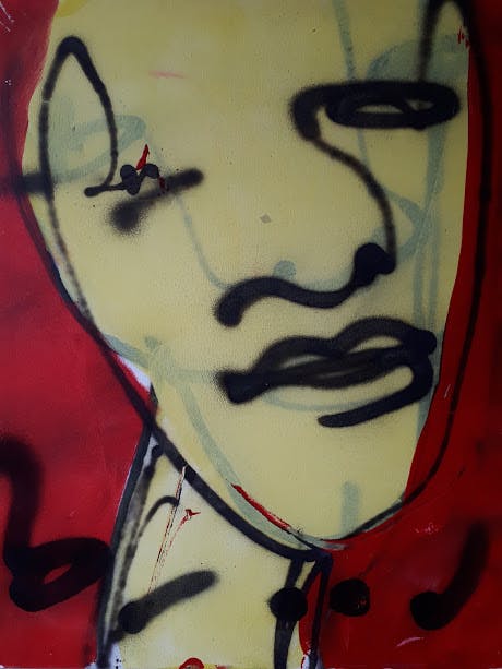 Herman Brood - schilderij uit 1995, gesigneerd verkocht voor € 1300!