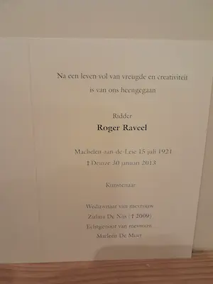 Roger Raveel - Doodsprent kopen? Bied vanaf 75!