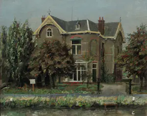 Harm Kamerlingh Onnes - Ingelijste acryl/marouflé: villa aan de waterkant kaufen? Bieten Sie von 1299!