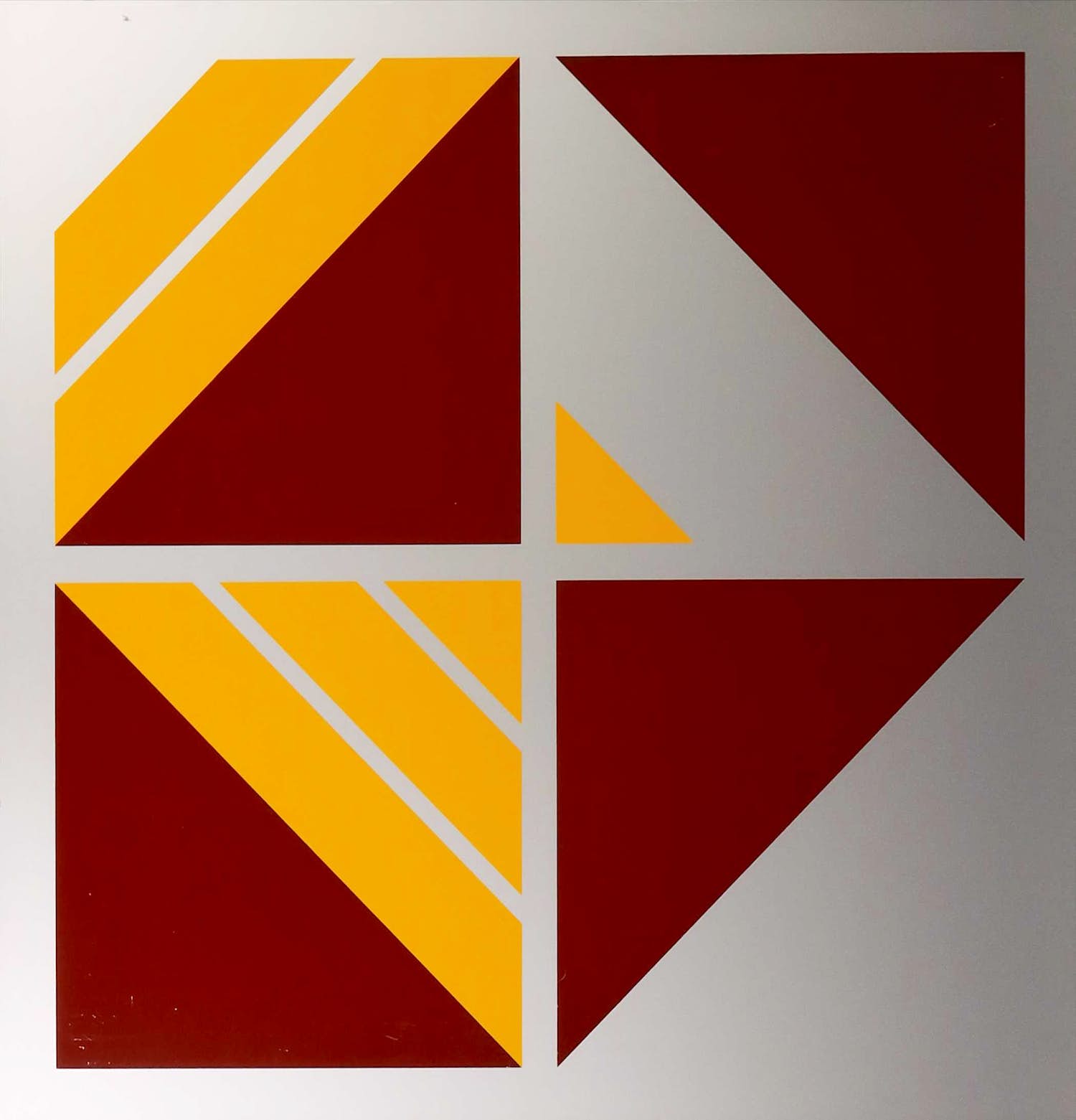 Cyril Lixenberg - Zeefdruk op dibond, Geometrische compositie verkocht voor € 1!