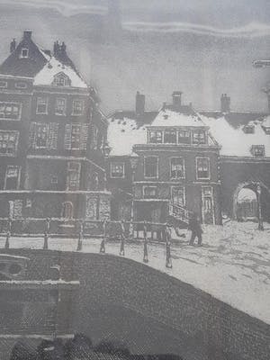 Tinus de Jongh - Stadsgezicht in de sneeuw (Amsterdam) kopen? Bied vanaf 40!