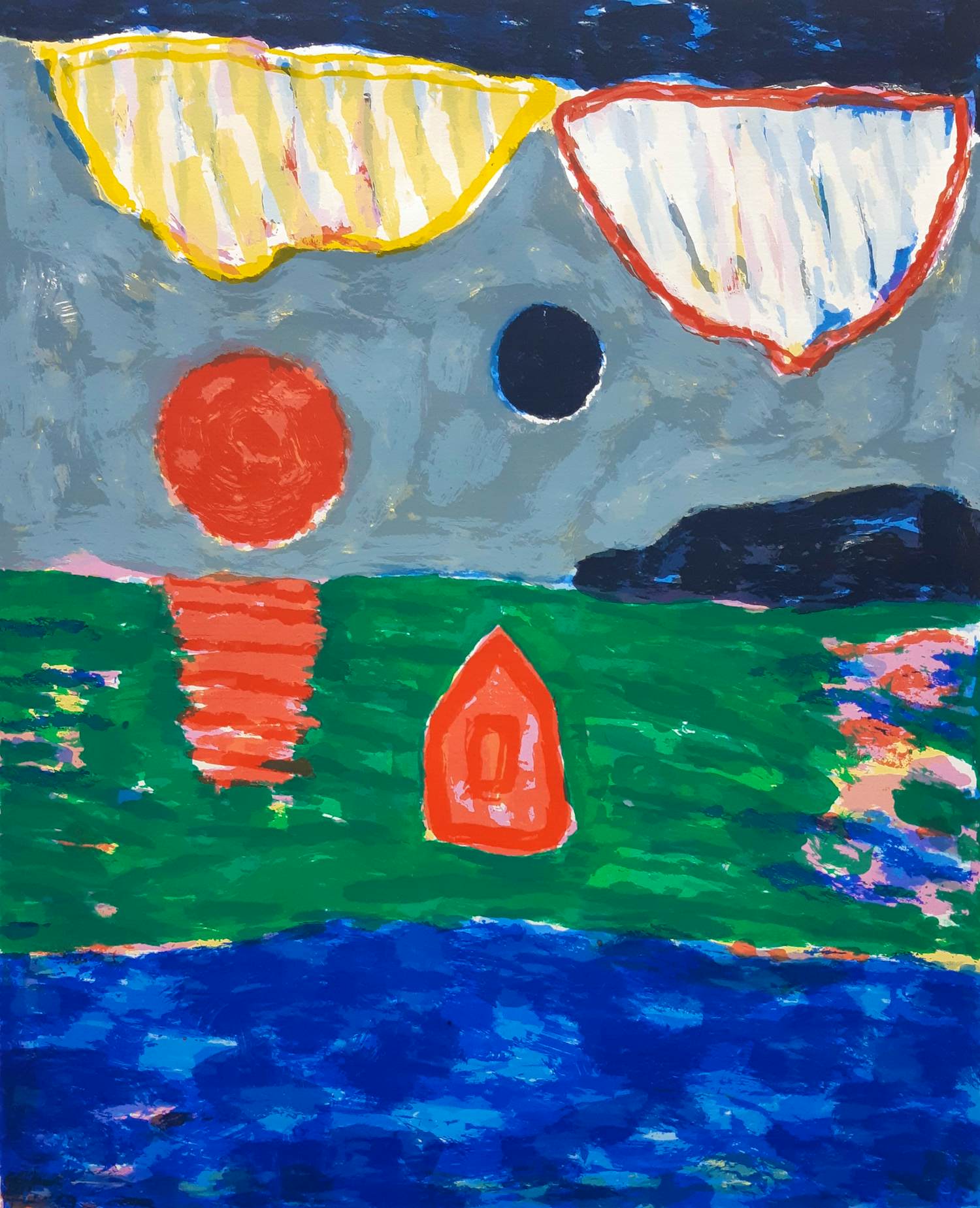 Harrie Gerritz - abstract landschap kopen? Bied vanaf 50!