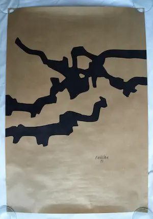 Eduardo Chillida - Litho op bruin pakpapier, “Mármol y plomo” (Marmer en lood)” – 1974 kopen? Bied vanaf 1!