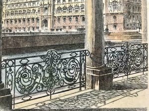 Albrecht Bruck - Hamburg- (oude) stadhuis- ingelijst; in hand- en druk gesigneerd. kopen? Bied vanaf 35!