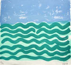 Klaas Gubbels - litho op handgeschept papier 'Het water' - 2007 verkocht voor € 145!