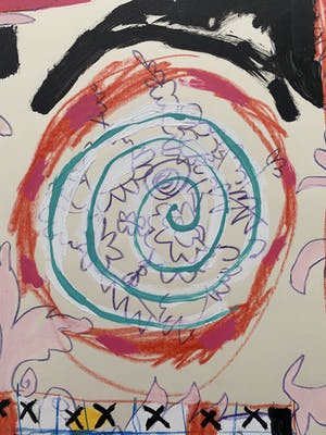 Bert Vredegoor - gemengde techniek op papier - 'King Crimsons castle' - 1984 (UNIEK WERK) kopen? Bied vanaf 1!