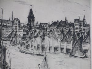 Willem Paerels - Schepen voor de havenstad Oostende - Ets kopen? Bied vanaf 60!