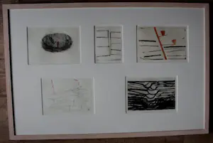 Ronald Noorman - Ingelijste etsen: Serie van 5 verschillende etsen (nette houten lijst!) kaufen? Bieten Sie von 295!