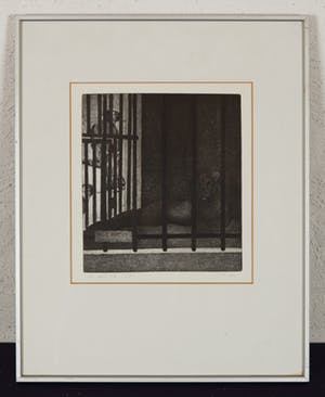 Jan A.M.J. Hurx - Panter in kooi - 1/8 - 1977 - ets en aquatint op papier kopen? Bied vanaf 20!