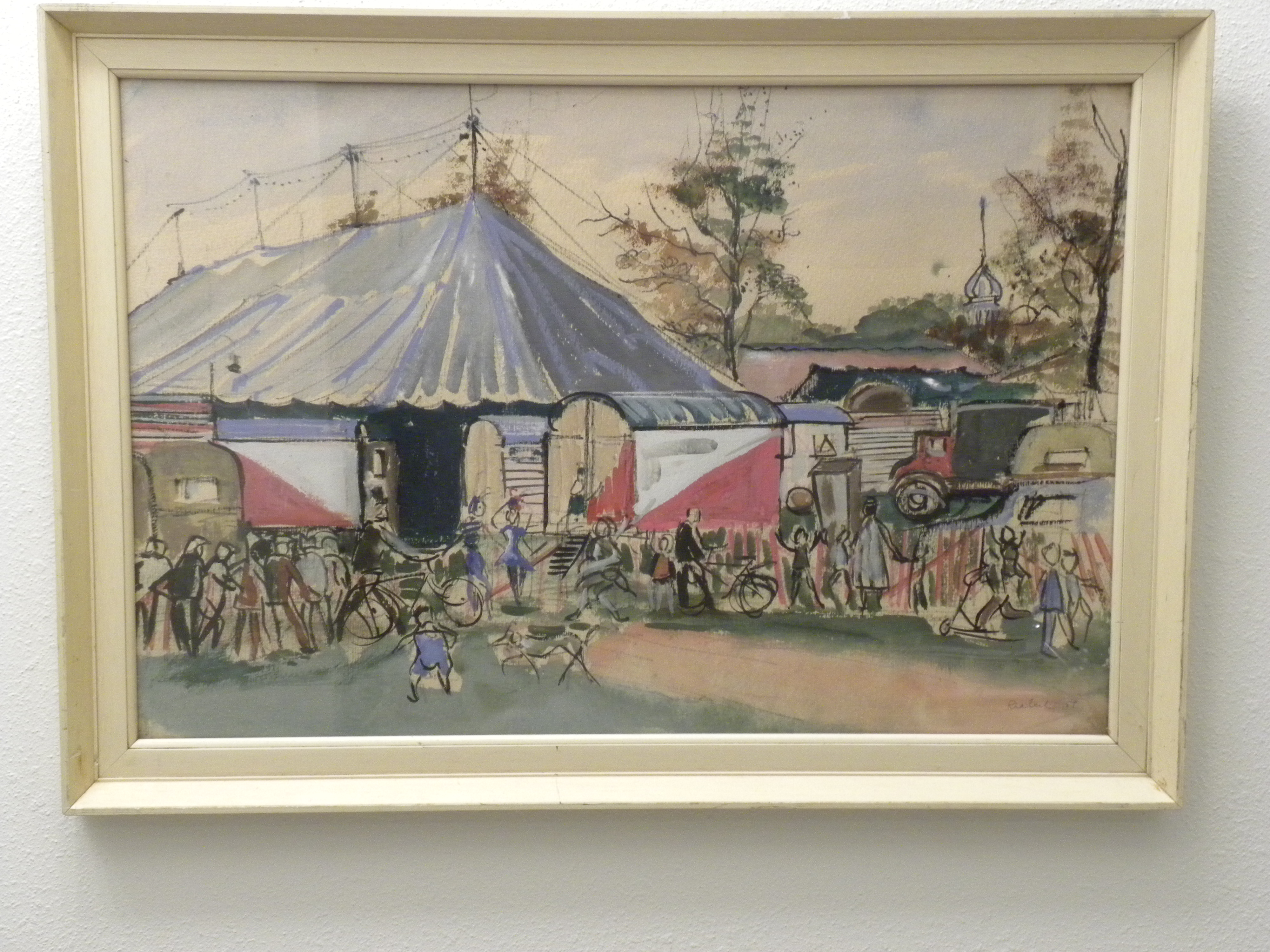 Niet of onleesbaar gesigneerd - Circus - 1954 - wel gesigneerd kopen? Bied vanaf 1!