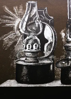 Herman Berserik - Monochrome 1974 Ets "olielampen" - kleine oplage (50) gesigneerd kopen? Bied vanaf 36!