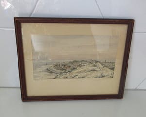 Niet of onleesbaar gesigneerd - Aquarel "Zicht op Zoutelande" uit 1954 - Anton Versluys kopen? Bied vanaf 10!