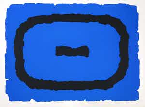 Bram Bogart - Zeefdruk, Blauw/Zwart / Prent 190 verkocht voor € 350!