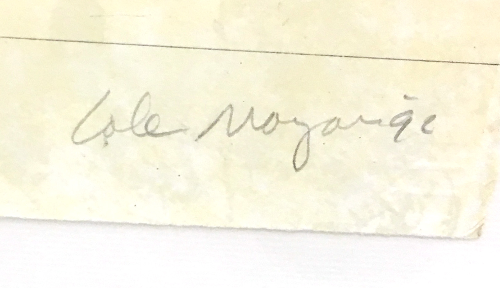 Cole Morgan - Kleurenlitho, Compositie tegen lijnpapier met gele halve cirkel - Ingelijst kopen? Bied vanaf 120!