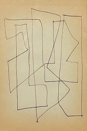 Siep van den Berg - Lot van drie inkttekeningen, Abstracte compositie - Ingelijst kopen? Bied vanaf 35!