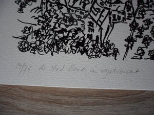 Yvon van der Weerd - 6 zeefdrukken Madrigalen van de stad Breda met tekst van Jan Doms kopen? Bied vanaf 35!