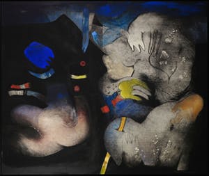 Michel van Overbeeke - Gemengde techniek op doek, Zonder titel - Ingelijst (Zeer groot) kopen? Bied vanaf 1!