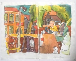 Kees Oosterbaan - zonder titel, inkt op handgeschept papier kopen? Bied vanaf 70!