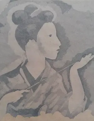 Tsugouharu Leonard Foujita - Girl with Lampion kopen? Bied vanaf 1!