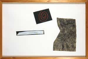 Tjeng Sit Oey - Collage, Zonder titel- Ingelijst verkocht voor € 35!