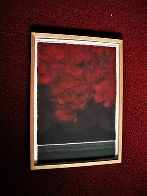 Niet of onleesbaar gesigneerd - Fascinerende Gouache "Rode Lucht boven lage Horizon" gesigneerd 1992 kopen? Bied vanaf 10!