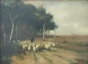 Adriaan Marinus Geijp - Schaapsherder met kudde kopen? Bied vanaf 75!