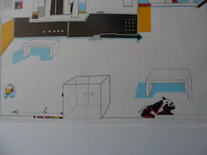 Huibert van Dorp - Zeefdruk, titel, Paviljoen. kopen? Bied vanaf 40!