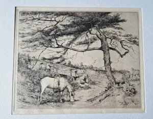 Adrianus Johannes Grootens - Fraaie jaren 30 zeefdruk "in de duinen" - potlood-gesigneerd kopen? Bied vanaf 28!