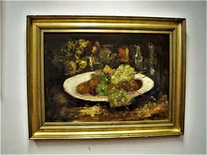 Niet of onleesbaar gesigneerd - Indrukwekkend impressionist. olieverf/board "gevarieerd stilleven" gesigneerd verkocht voor € 1!