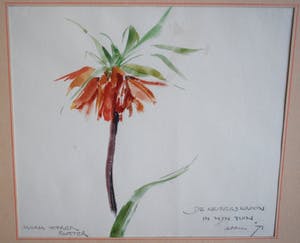 Maria Hofker - Rueter - Keizerskroon - aquarel 1971 - plus 2 boeken, 1x gesigneerd kopen? Bied vanaf 85!