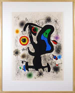 Joan Miro - Litho, Unesco - Ingelijst (Groot) verkocht voor € 2950!