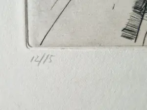 Ronald Abram - Joods Amsterdams kunstenaar - Abstracte Ets - 1963 - gesigneerd - kleine oplage kopen? Bied vanaf 38!
