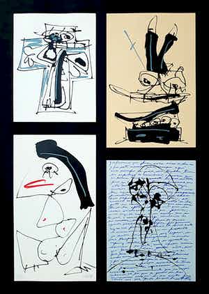 Antonio Saura - Triptico de Amsterdam, Siebdruck verkocht voor € 250!