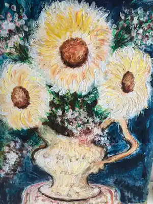 Roger Etienne - Zonnebloemen verkocht voor € 50!