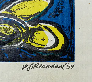 Willem Rozendaal - De drie gratiën, linosnede kopen? Bied vanaf 45!