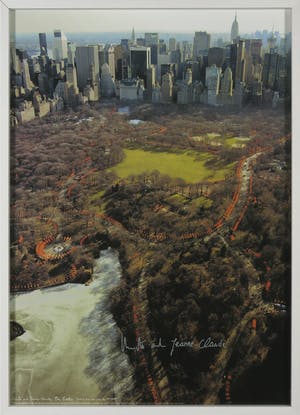 Christo - Handgesigneerde foto, The Gates, Central Park New York - Ingelijst kopen? Bied vanaf 1!