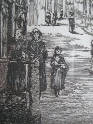 Niet of onleesbaar gesigneerd - Ingelijste ets Delft, gesigneerd kopen? Bied vanaf 1!